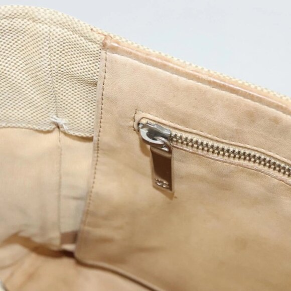 CHANEL Camelia Choco Bar Hand Bag Canvas Beige Silver CC Auth sw727 - Picture 12 of 16